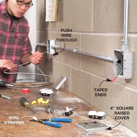 wiring from flush mount to surface